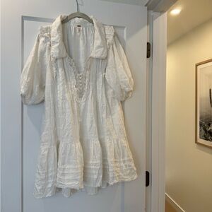 Free People Mini Dress with Lace Trim